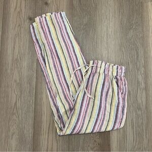 Elan 100% Linen Copped Pants - Medium